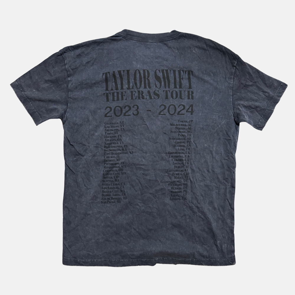 NEW Taylor Swift THE ERAS TOUR T-Shirt sz Medium Mineral Wash Gray Tee RARE